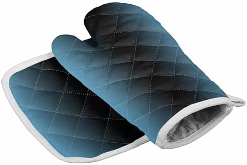 Quilted Cotton Terry Cloth Oven Mitt, Pot Holder Sky Blue Gray