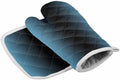 Quilted Cotton Terry Cloth Oven Mitt, Pot Holder Sky Blue Gray