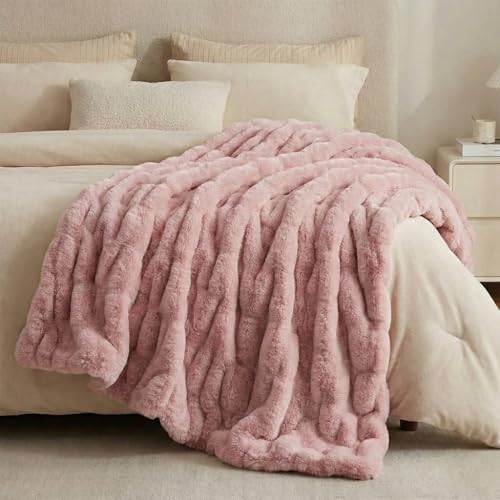 Luxury Concepts Soft Faux Rabbit Fur Throw Blanket - 50" x 60"