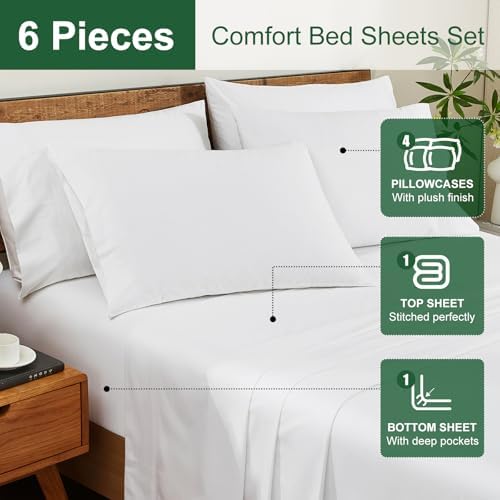 Linens Limited Luxury 6 Piece Sheet Set 100% Egyptian Cotton Premium