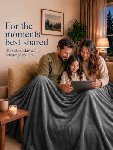 Utopia Bedding Fleece Bed Blanket California King Size Grey