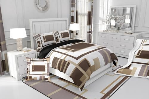 Erosebridal Khaki Square Geometric Duvet Cover King Size,Minimalist
