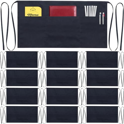Server Aprons with 3 Pockets, Stain Resistant, Waist Apron, Waitress