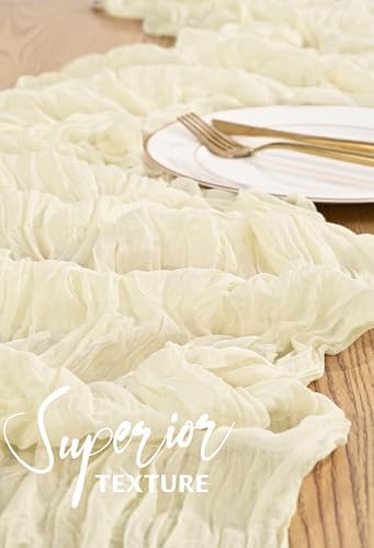 18 Pack Cheesecloth Table Runner 10FT Beige Table Runner Boho Gauze