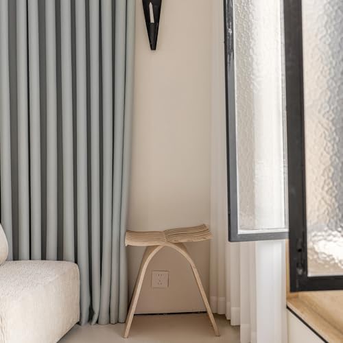 ENJOYBRIDAL Light Grey 63 Inch Curtains for Bedroom Semi Blackout