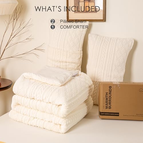 Luxurious Look Warm Plush 3D Jacquard Boho Sherpa Fleece King