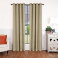 Superior Linen Textured Blackout Curtain Set of 2, Thermal Insulated