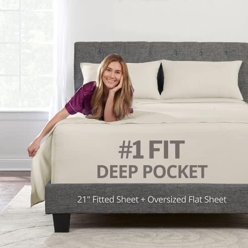 Extra Deep Pocket Cal King Bed-Sheets – 4-Piece Includes: 18”-21” Inch