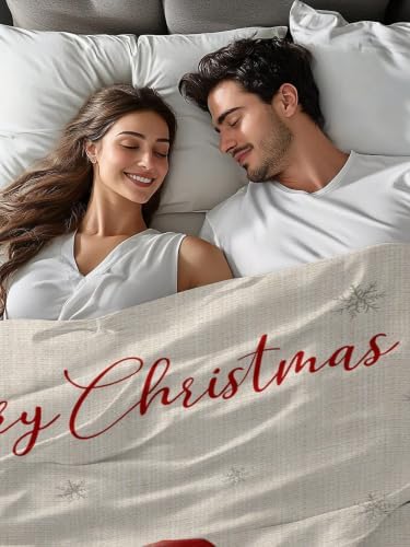 King Size Flat Sheet Only, Merry Christmas Santa Claus Gifts Bed Top