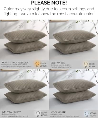 Set of 2 Quilted Standard Pillow Shams Covers 20x26 Microfiber Dark