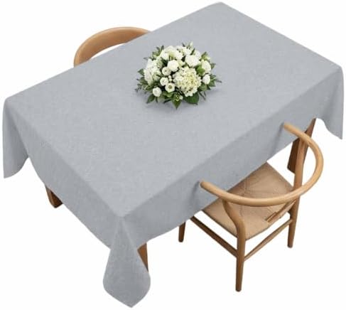 Gray Solid Color Table Cloth, Modern Minimalist Pure Color Waterproof
