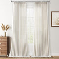 Nanspring Pinch Pleated Linen Curtains 112 Inch for Living Room