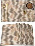 Round Placemats Set of 12 Minimalist Taupe Waves Place Mats