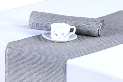 MDS® Pack of 10 Natural Burlap Table Runner, 12 x 108 Inch, Jute