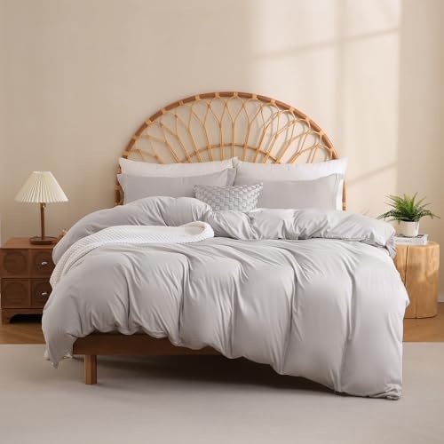 JSD Light Grey Duvet Cover Set Full Size