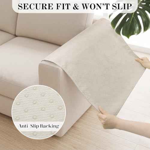 Couch Arm Covers, Set of 2, Waterproof, Khaki