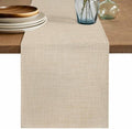 Vintage Cream Table Runner Farmhouse Retro Beige Solid Color Fall