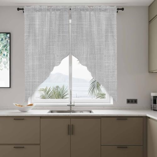 Silver Gray Solid Swag Valance Curtains Minimalist Cloth Cool Gray