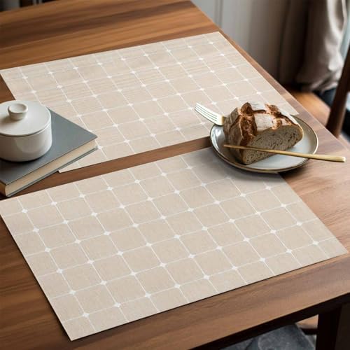 Round Placemats Set of 12 Minimalist Polka Dot Place Mats Farmhouse
