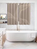 Warm Taupe Line Art Window Curtains Panels with Silver Grommet, Modern