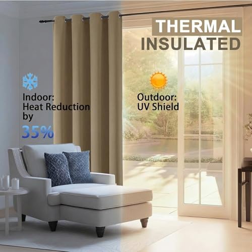 Blackout Curtains 84 Inches Long - Solid Thermal Insulated Thick
