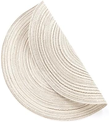 SHACOS Placemats Set of 8 Round Braided Place Mats 15 inch Washable