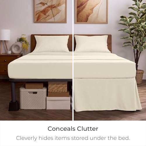 Mellanni Bed Skirt Cal King Size - Tailored Drop Bed Skirting