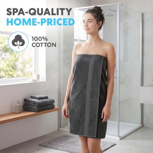 Simpli-Magic Cotton Bath Towels, 25”x50”, Gray, 6 Pack