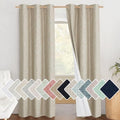 NICETOWN Taupe 100% Blackout Linen Curtains 84 inch Long Burg