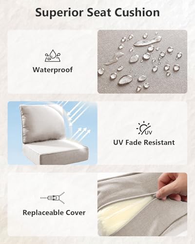 6" Thick Outdoor Cushion, 22"*24"*6" Patio Furniture Cushions with