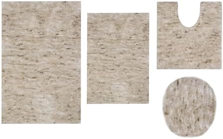 Home Weavers Elegance Bathroom Rugs Sets 4 Piece- Plush Bath Mat Set