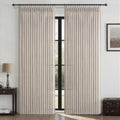 Taupe Memory Trained Pinch Pleated Linen Semi Sheer Curtains 96 Inches