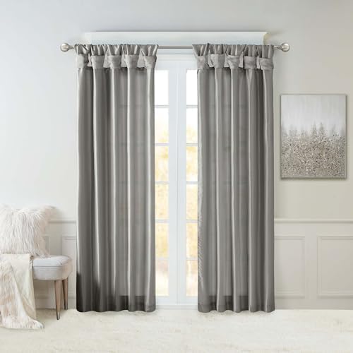 Madison Park Faux Silk Curtain Single Panel for Privacy, 50x120