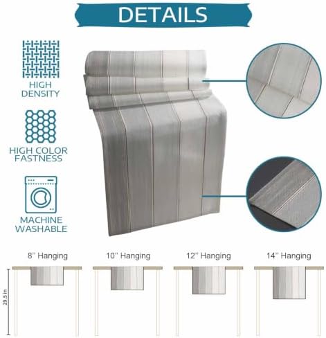 Modern Wood Grain Table Runner and Placemats Set of 4 Farmhouse Gray