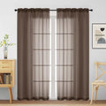 Chocolate Sheer Curtains for Window 72 inches Long 2 Panels Set, Soft