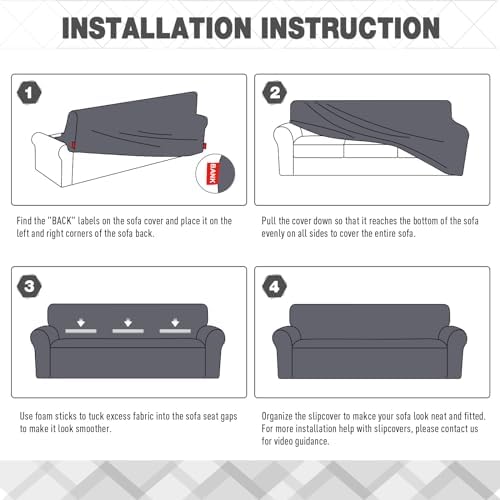 Ruaozz Stretch Sofa Cover, Soft Jacquard Furniture Protector