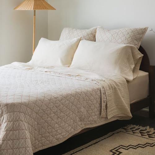 King/California King Bedspread – Dune Diamond Stitch 100% Cotton