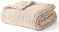 YnM Cooling Weighted Blanket, 100% Cotton Handmade Chunky Knitted