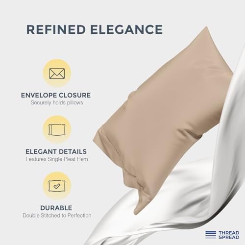 THREAD SPREAD 100% Egyptian Cotton King Size Pillow Cases Set of 2