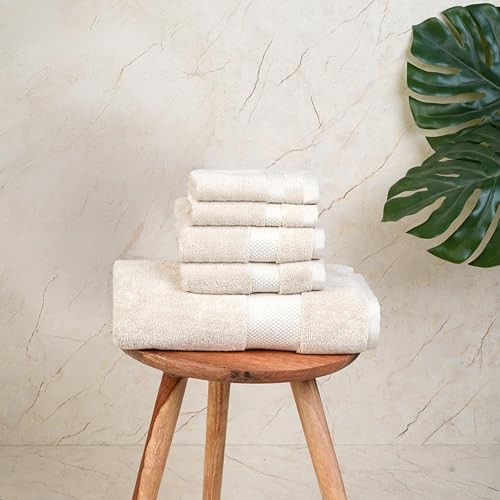 6 Piece Bath Towel Set, 630 GSM Absorbent Cotton Bath Towels Set