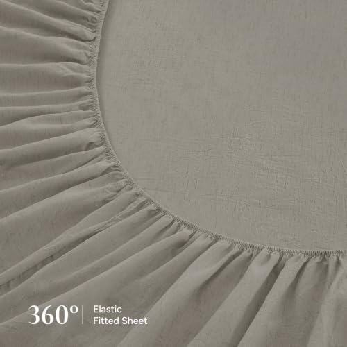 Andency Solid Dark Grey King Size Cotton Sateen Sheets Set Soft