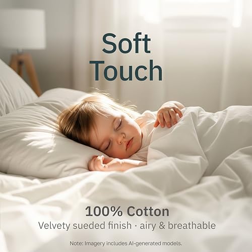 Soft 100% Cotton Full Size Bed Sheets, 4 Pc Set, Beige