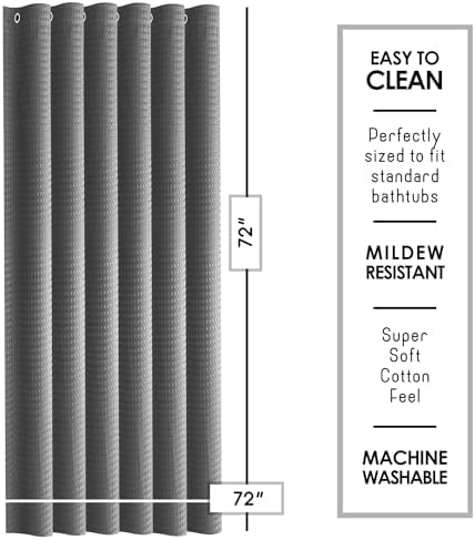 Hearth & Harbor Shower Curtain - 256 GSM Waffle Weave Shower Curtain