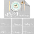 Hahafelt Set of 6 Linen Placemats Farmhouse with Sayings for Dining