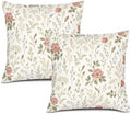 InkRain Elegant Cream English Rose Wildflower Floral Pattern Pillow