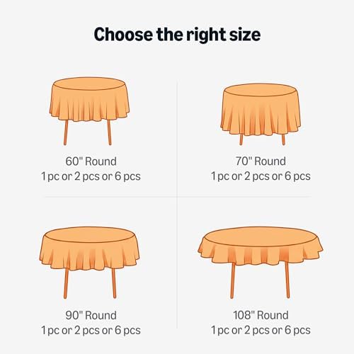Amazon Basics Round Tablecloths, Decorative Solid Color