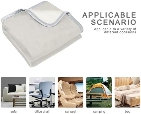 Beige Plush Throw Blankets for Bed Couch and Living Room Suitable