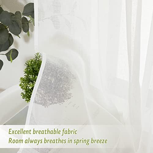PONY DANCE Natural Linen Curtains, 52 Wide x 108 Long, Ivory, Set of 2