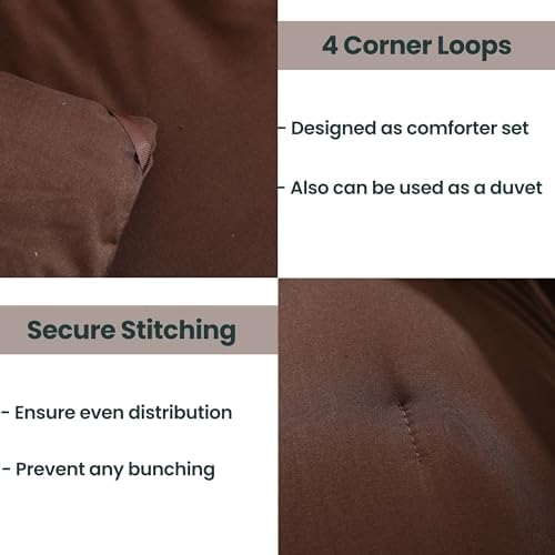 Paxrac Earthy Brown Comforter King Size, Neutral 3 Pieces Comforter