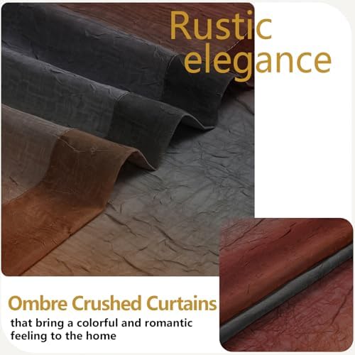 OWENIE Ombre Sheer Curtains for Bedroom Living Room 63 Inches Long 2